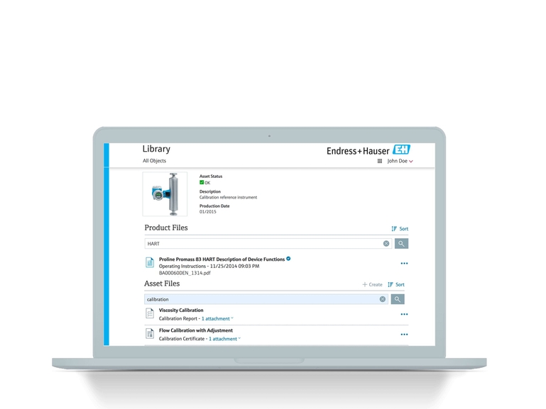Netilion Library: Zrzut interfejsu usługi zarządzania plikami bazy IIoT na laptopie