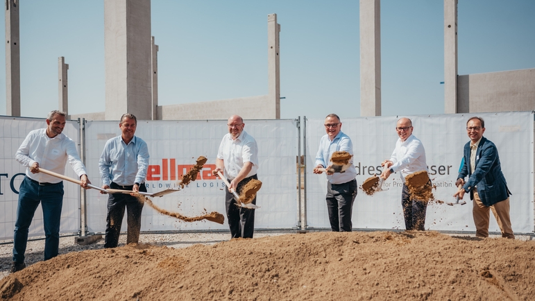 Europejski hub logistyczny: Ceremonia symbolicznego wbicia łopat na budowie nowego centrum logistycznego w Niemczech.