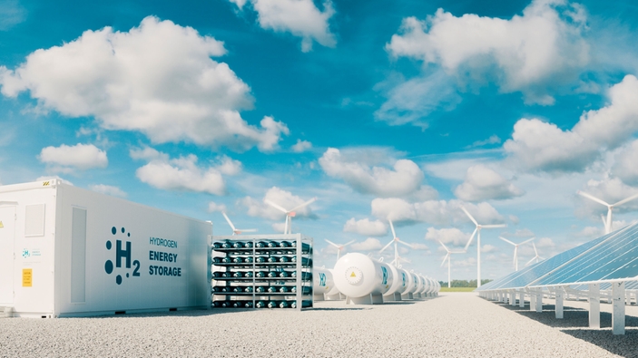 Nowoczesny wodorowy system magazynowania energii wraz z elektrownią fotowoltaiczną i farmą turbin wiatrowych